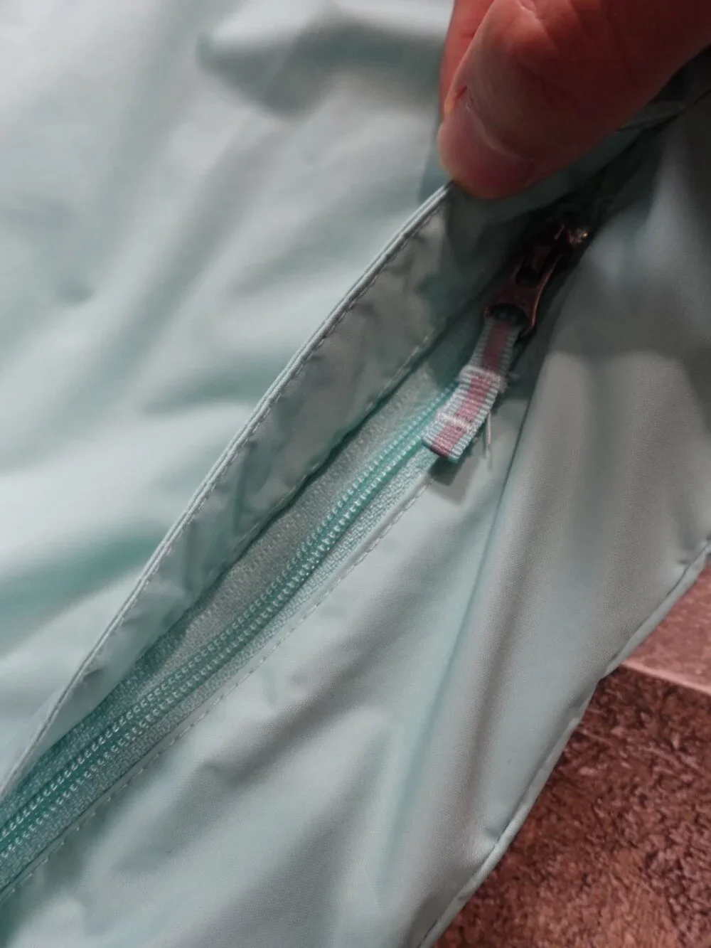 Columbia Omni-Tech Rain Jacket Girls Medium 10/12 Light Aqua Hooded